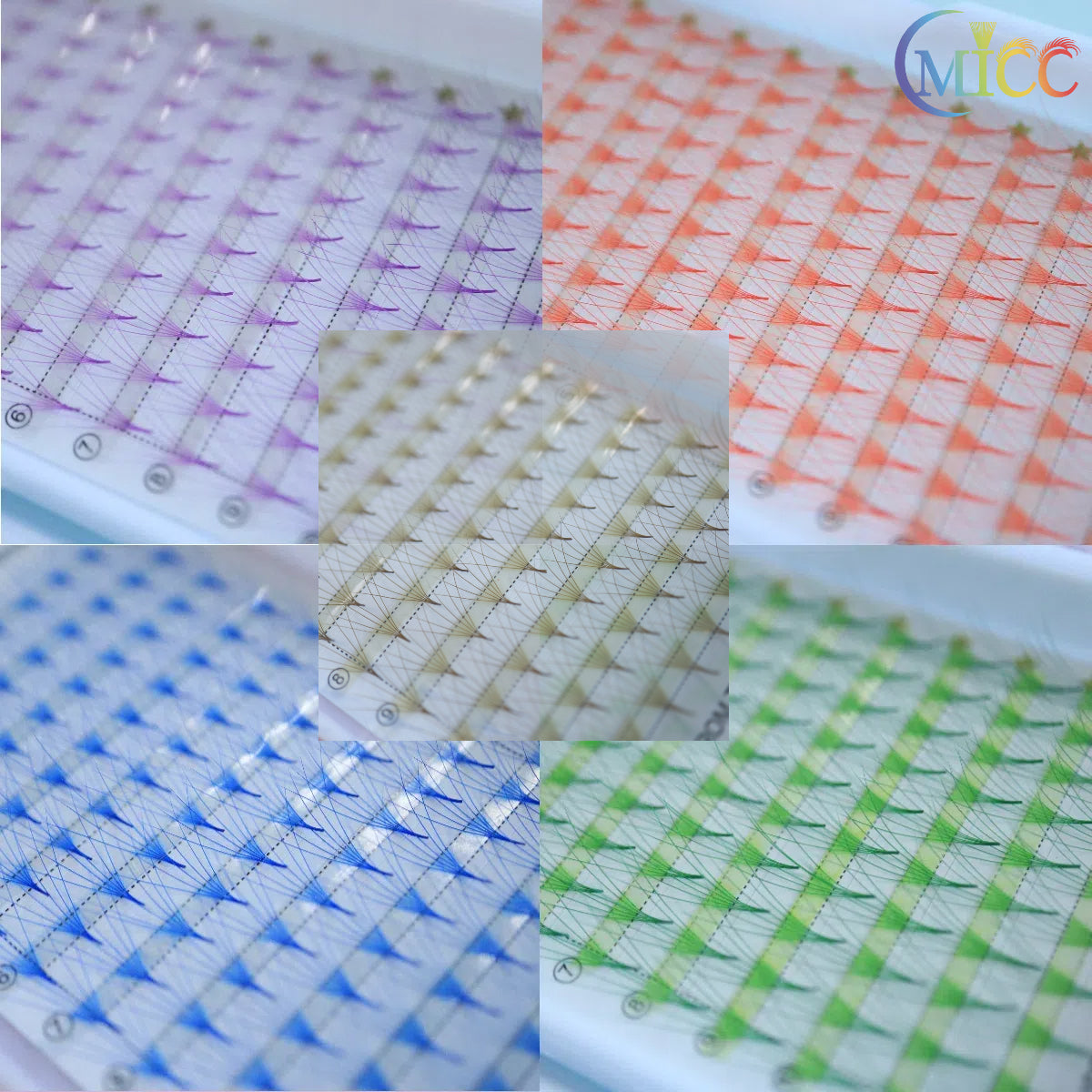 CMICC Colored Pointy Base Eyelash Extension