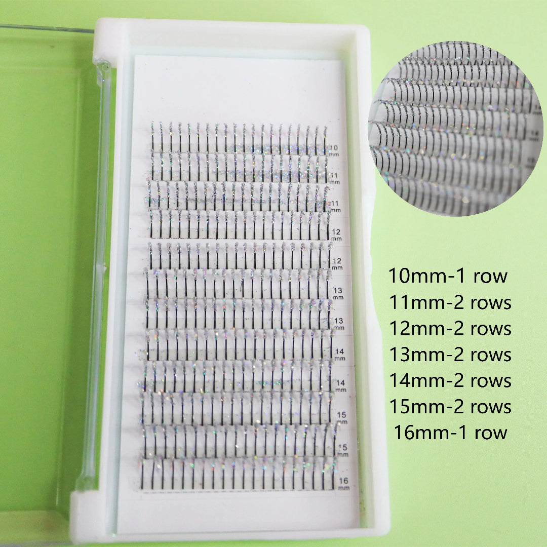 Cmicc Spike Glitter Lash Silver and Gold Mixed Length