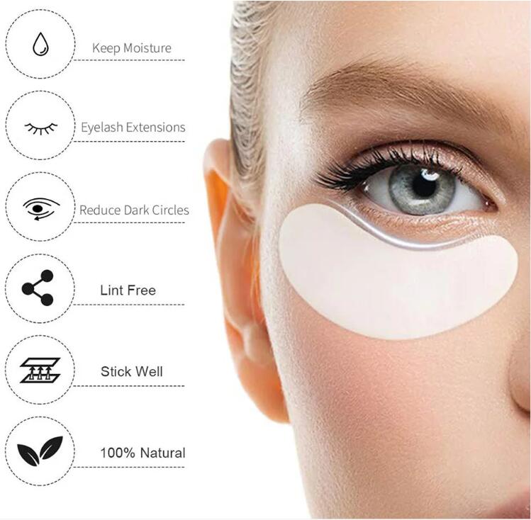 50Pairs Paper Patches for Eyelash Extension Silicone Lash Pad Reusable Patch Makeup Under Eye Patches Paper Sticker Tool