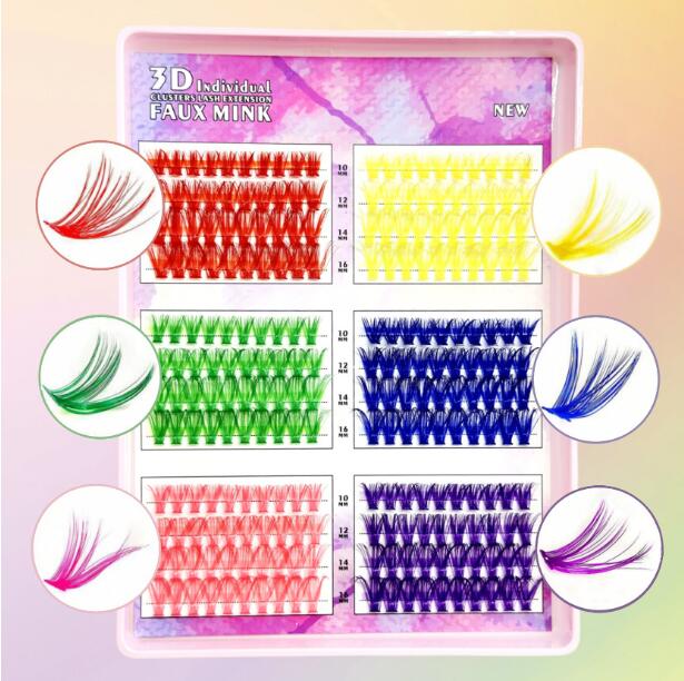 40D MULTI COLOR DIY CLUSTER LASH 10-16MM FALSE EYELASH