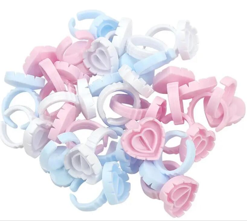 100Pcs Volume Glue Ring Cup for Lashes Fan Tattoo Pigment Holder Container Glue Holder Blossom Cups Eyelash Extension Supplier