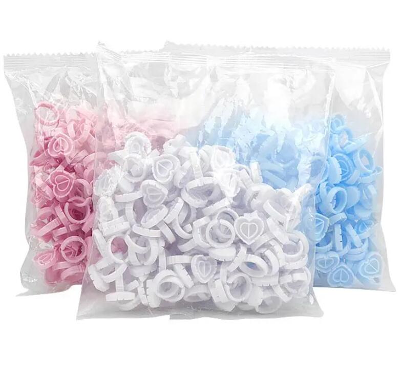 100Pcs Volume Glue Ring Cup for Lashes Fan Tattoo Pigment Holder Container Glue Holder Blossom Cups Eyelash Extension Supplier
