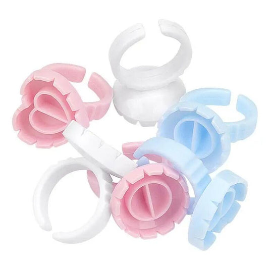 100Pcs Volume Glue Ring Cup for Lashes Fan Tattoo Pigment Holder Container Glue Holder Blossom Cups Eyelash Extension Supplier